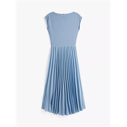 Fit-and-Flare Pleated Midi Dress