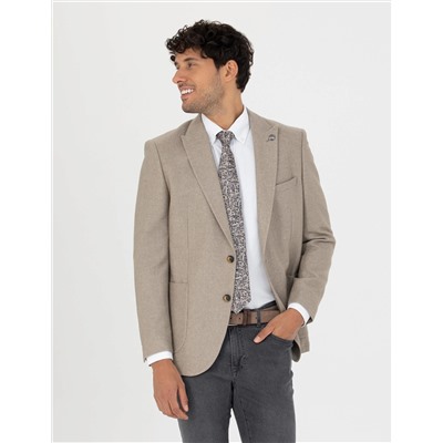 Bej Ekstra Slim Fit Blazer  Ceket