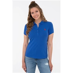 Kadın Saks Basic Polo Yaka Tişört