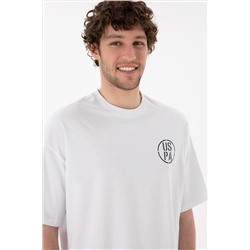 Erkek Oversize Fit Bisiklet Yaka Beyaz Tişört