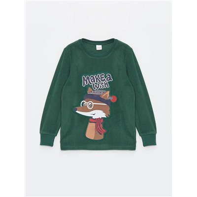 LC Waikiki Bisiklet Yaka Yılbaşı Temalı Uzun Kollu Polar Erkek Çocuk Pijama Takımı, LCW Kids                                            
                                            Bisiklet Yaka Yılbaşı Temalı Uzun Kollu Polar Erkek Çocuk Pijama Takımı