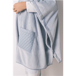 Poncho corto polar relieve azul