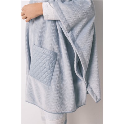 Poncho corto polar relieve azul