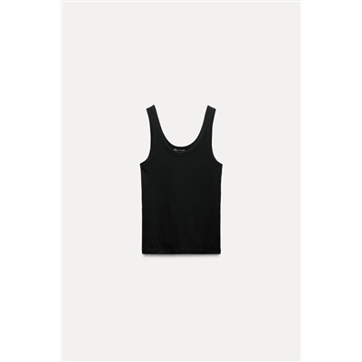 MERCERISED THREAD RIBBED T-SHIRT