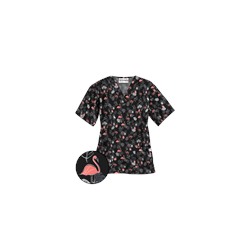 UA Stand Tall Black Print Scrub Top