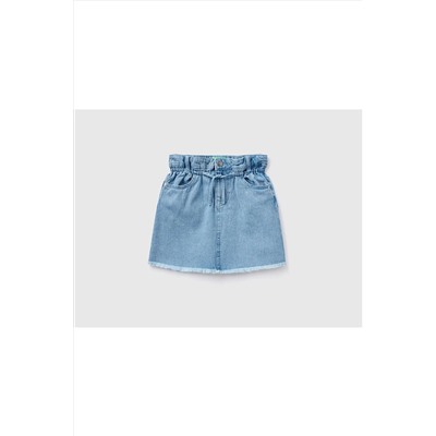 United Colors of BenettonKız Çocuk Mix Yüksek Bel Şamre Denim Mini Etek Zürafa Desenli