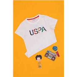 U.S. Polo Assn., Erkek Çocuk Beyaz Bisiklet Yaka Tişört 50299850-vr013