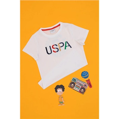U.S. Polo Assn., Erkek Çocuk Beyaz Bisiklet Yaka Tişört 50299850-vr013