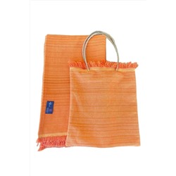 Hammamlife Plaj Havlusu Çantalı Turuncu PHM01