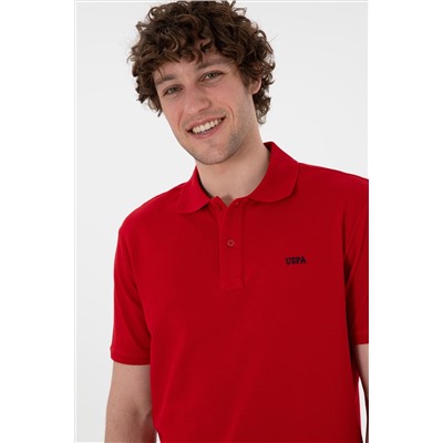 Erkek Regular Fit Polo Yaka Kırmızı Basic Tişört