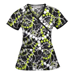 UA Mardi Gras Granite Mock Wrap Scrub Top