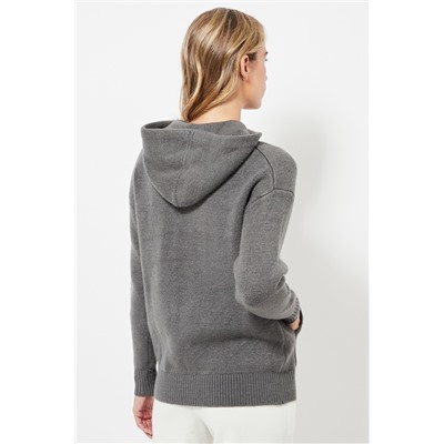 Chaqueta con capucha - Gris oscuro