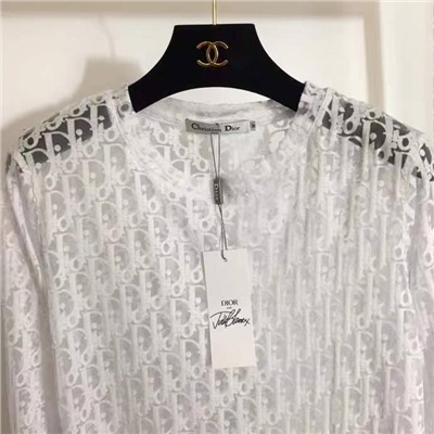 Прозрачная ажурная блузка с длинным рукавом  Christia*n Dio*r