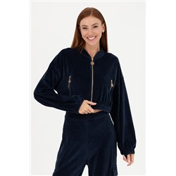 Kadın Lacivert V Yaka Sweatshirt