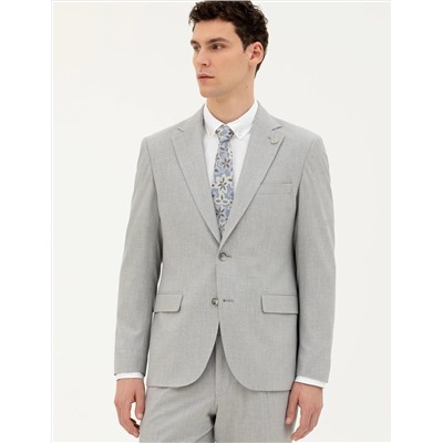 Açık Gri Slim Fit Takım Elbise