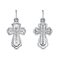 Крест из серебра родированный - 3,1 см 925 пробы К3-590р