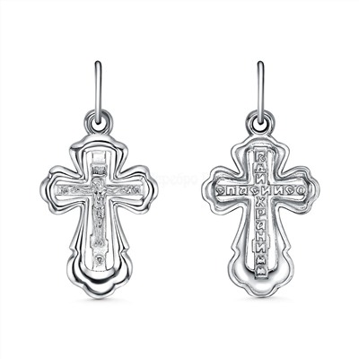 Крест из серебра родированный - 3,1 см 925 пробы К3-590р