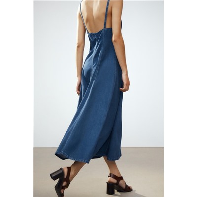 DENIM TRF MIDI DRESS