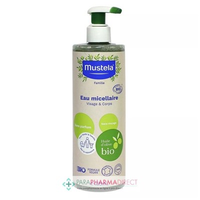 Mustela Eau Micellaire Sans Parfum Huile Olive Bio 400ml