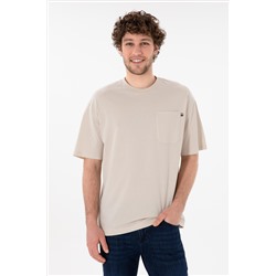 Erkek Comfort Fit Bisiklet Yaka Taş Tişört