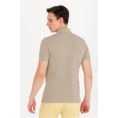Erkek Haki Basic Polo Yaka Tişört