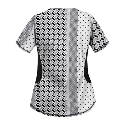 UA Retro Rhapsody White Scrub Top