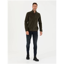 Koyu Haki Regular Fit Sweatshirt