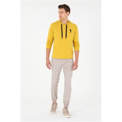 Erkek Sarı Basic Sweatshirt