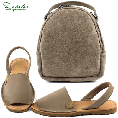 AB.ZAPATOS · 503-8 · NOB · taupe+AB.Z · Pelle · mochila serraje (610)