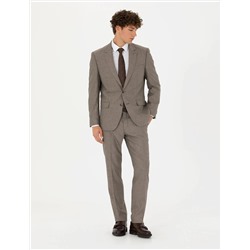 Açık Kahverengi Slim Fit Takım Elbise