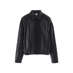 Chaqueta de piel Negro