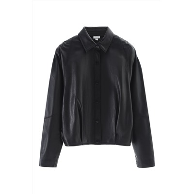 Chaqueta de piel Negro