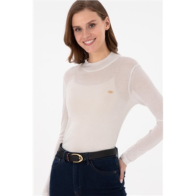 Kadın Taş Balıkçı Yaka Sweatshirt