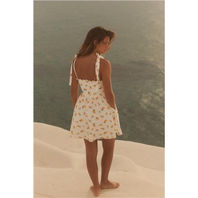 ORANGE PRINT POPLIN DRESS