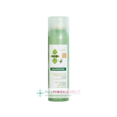 Klorane Ortie Shampooing Sec Séborégulateur Teinté Cheveux Bruns 150 ml