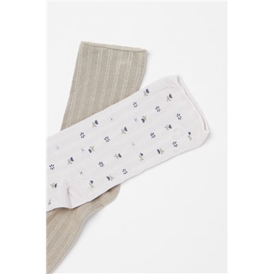 2 pares de calcetines Blanco y beige