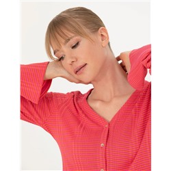 Fuşya Crop Top Örme Hırka