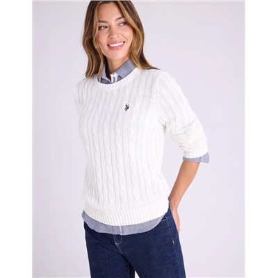 CABLE CREW NECK SWEATER