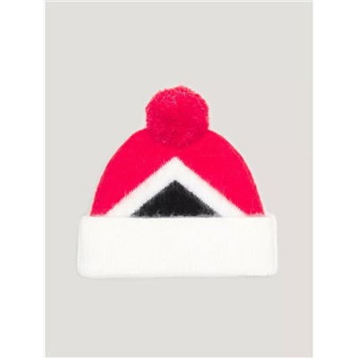 Tommy Hilfiger TH Logo Argyle Pom Beanie
