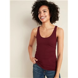 First-Layer Slim-Fit Rib-Knit Tank Top for Women