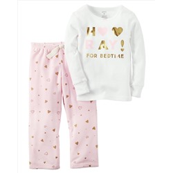 2-Piece Cotton & Fleece PJs
