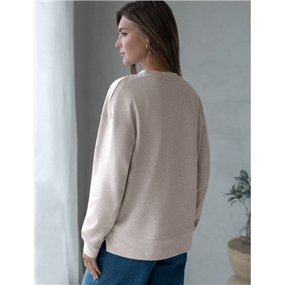 Свитшот из эластичного футера двухнитки с принтом