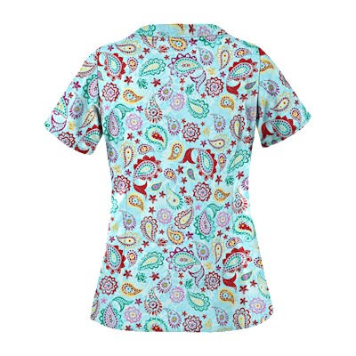 UA Gypsy Jewel Angel Blue Scrub Top