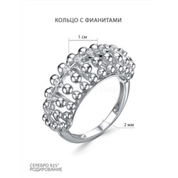 Серьги-пусеты из серебра с фианитами родированные 221-10-284р