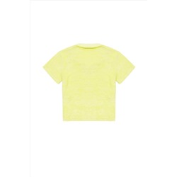 Kız Çocuk Neon Sarı Polo Yaka Tişört