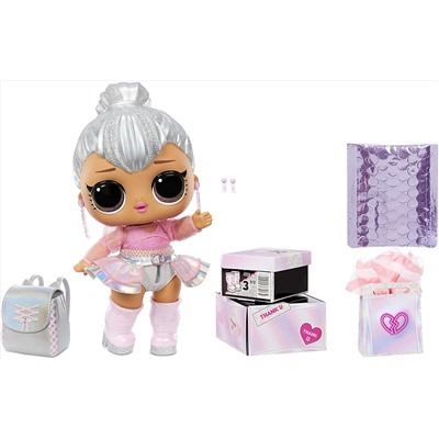 LOL Surprise Big B.B. (Big Baby) Kitty Queen – 11" Large Doll, Unbox Fashions, Shoes, Accessories, Includes Playset Desk, Chair and Backdrop