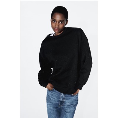 SWEATSHIRT WITH RHINESTONES
