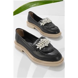 Bambi Siyah Kadın Loafer Ayakkabı K01640000109