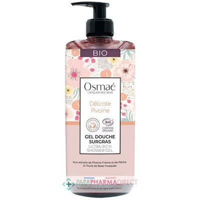 Osmaé Délicate Pivoine - Gel Douche Surgras BIO 1 Litre