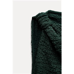 LONG TEXTURED DRESS WITH KNOT